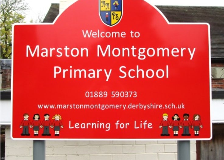 Outdoor school sign for a primary school