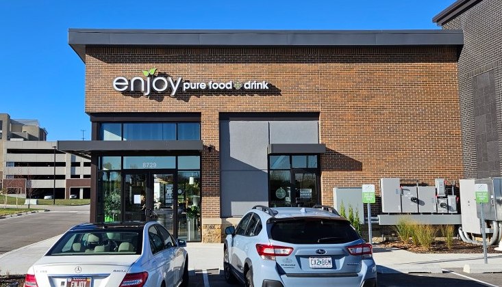 Modern storefront featuring a clean and bold sign design with clear typography to attract Kansas shoppers.