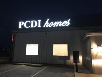 illuminated outdoor sign by Prairie Fire Sign