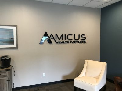 Sharp-looking lobby sign crafted and installed by Prairie Fire Signs and Graphics, showcasing expert sign installation services in Kansas City